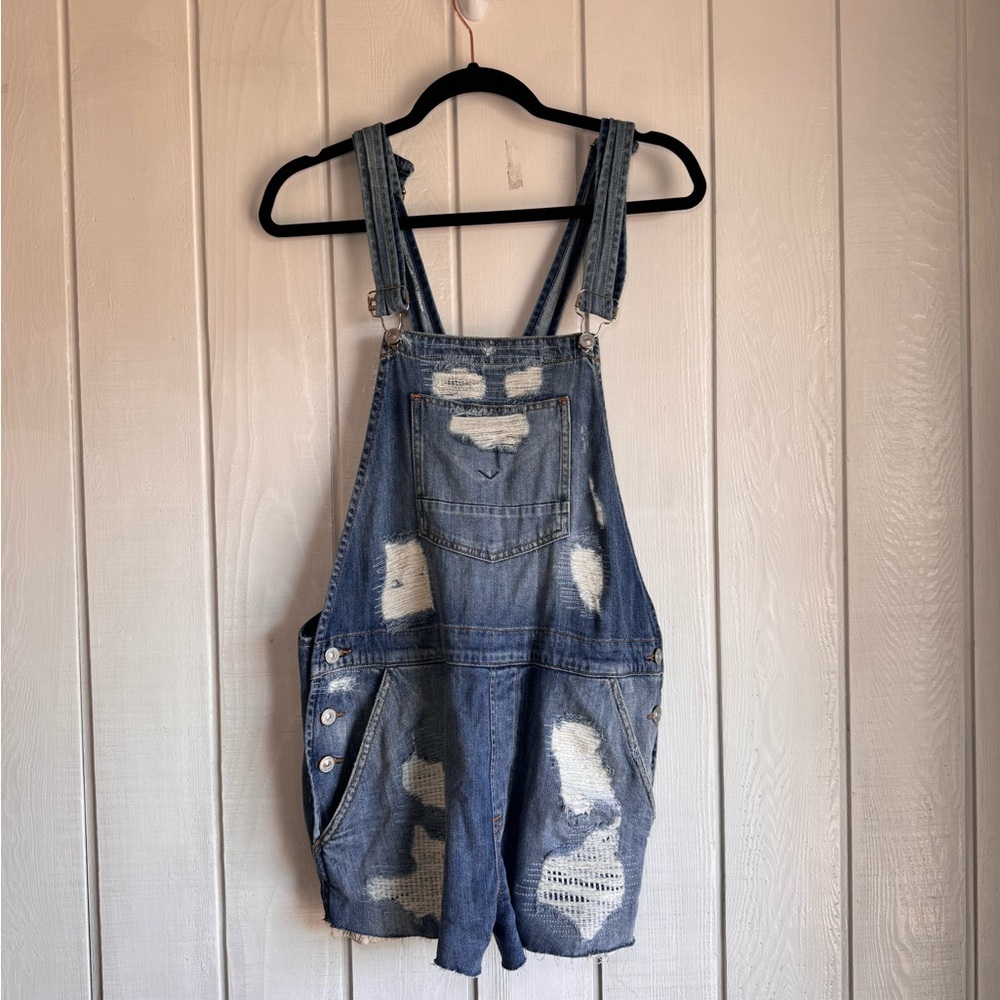 Hudson Blue Denim Overall Shorts